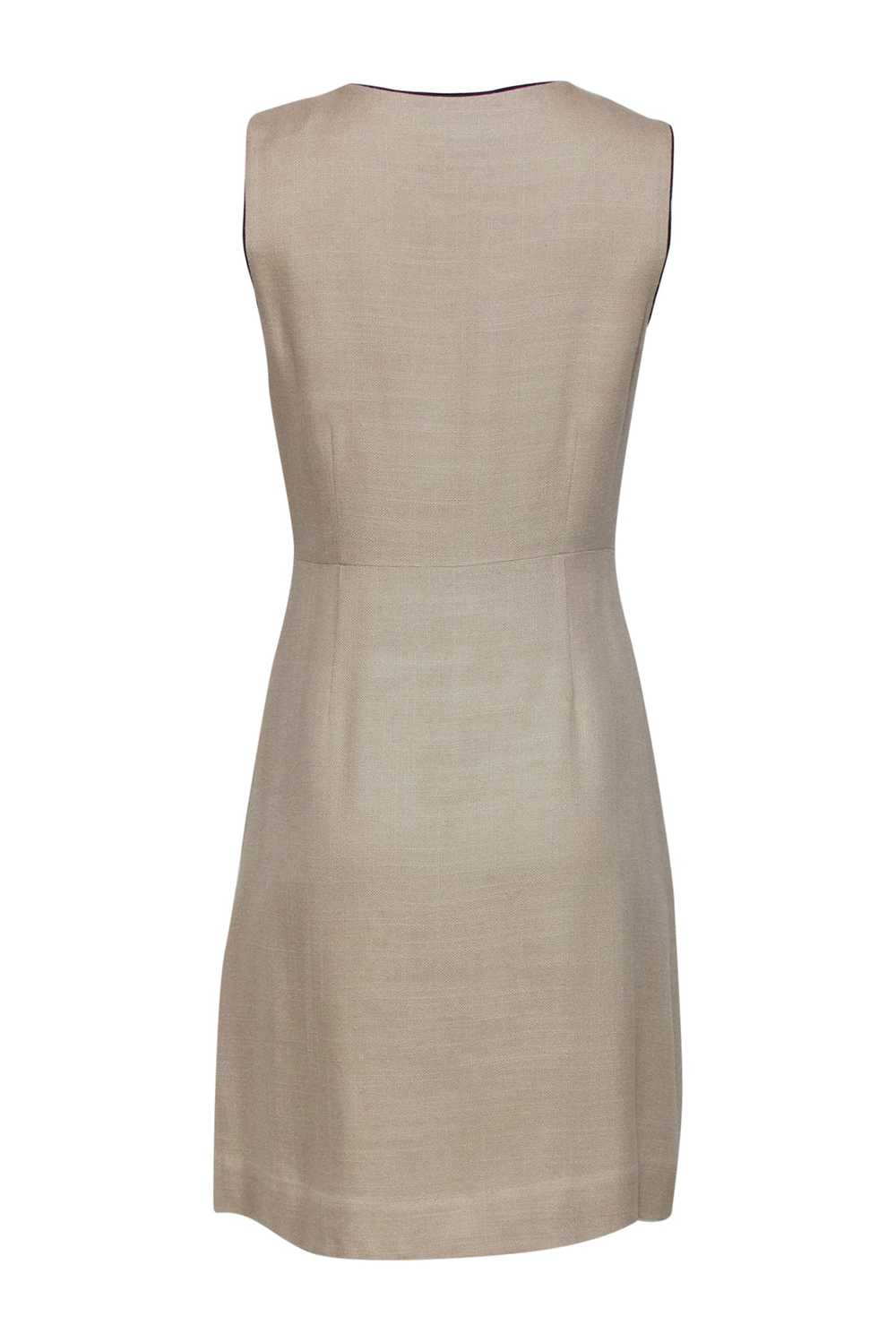 Kate Spade - Beige Woven A-Line Dress w/ Contrast… - image 3