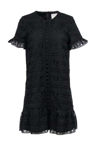 Kate Spade - Black Lace Short Sleeve Shift Dress … - image 1