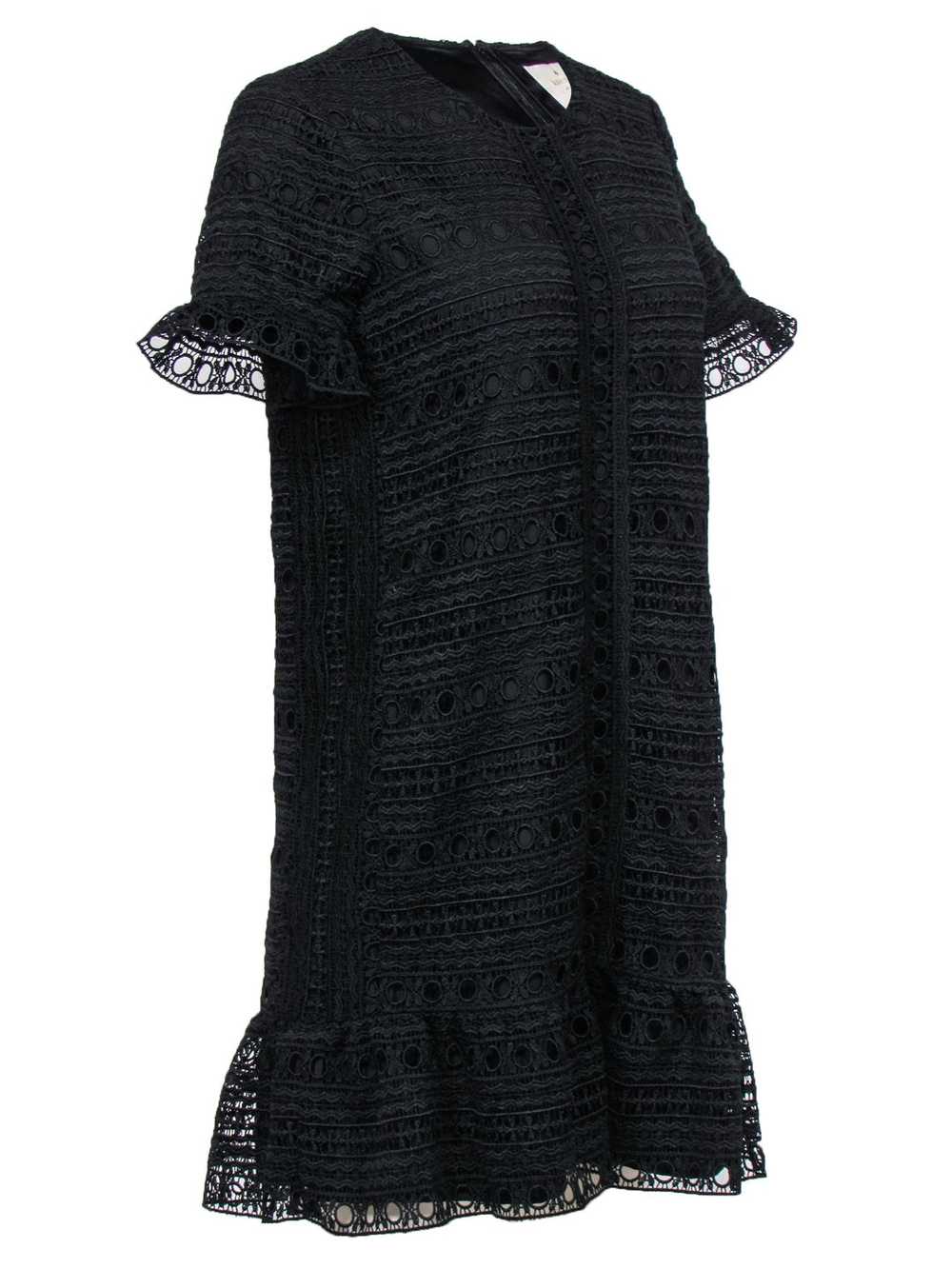 Kate Spade - Black Lace Short Sleeve Shift Dress … - image 2