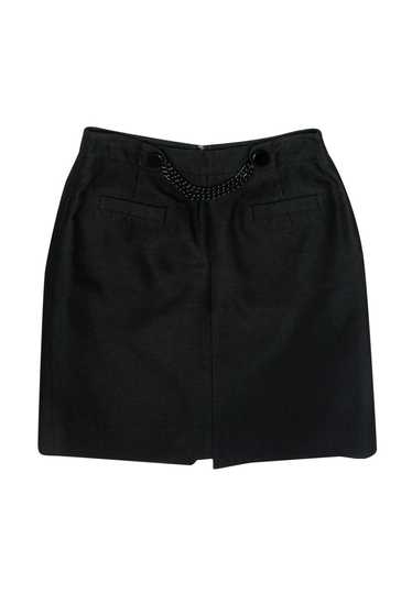 Kate Spade - Black Pencil Skirt w/ Front Chain Sz… - image 1