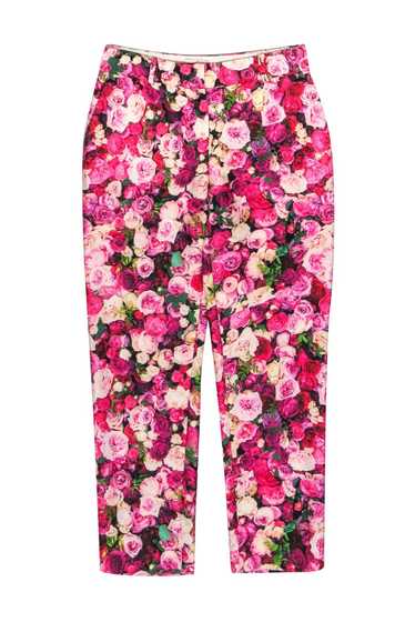 Kate Spade - Pink Floral Print Tapered Trousers S… - image 1