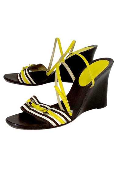 Kate Spade - Yellow & Brown Strappy Wedges Sz 7.5