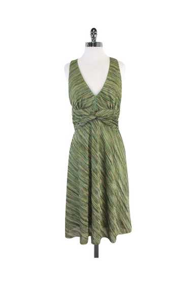 Kay Unger - Green Knit V Neck Sleeveless Dress Sz 