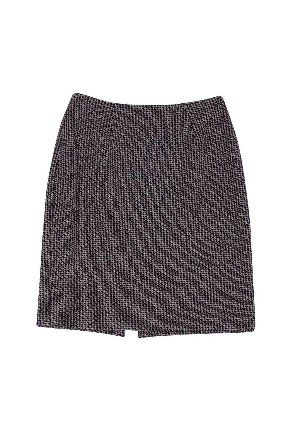 Kay Unger - Purple & Grey Houndstooth Skirt Sz 4 - image 1