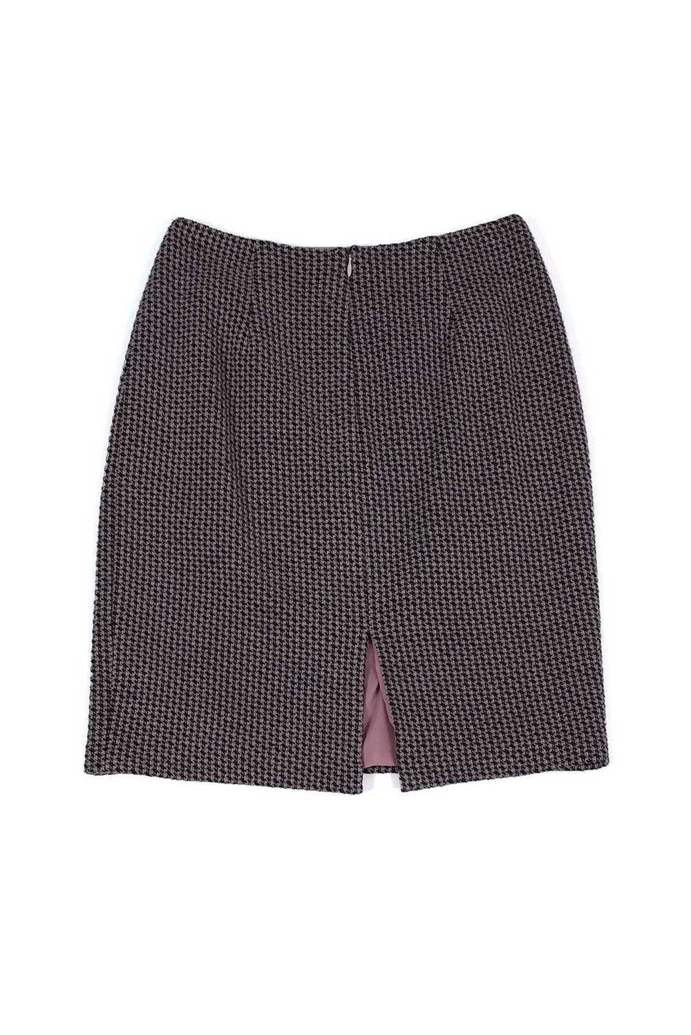 Kay Unger - Purple & Grey Houndstooth Skirt Sz 4 - image 2