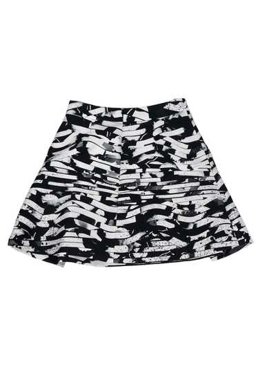 Kenzo - Black & White Flared Skirt Sz 0 - image 1
