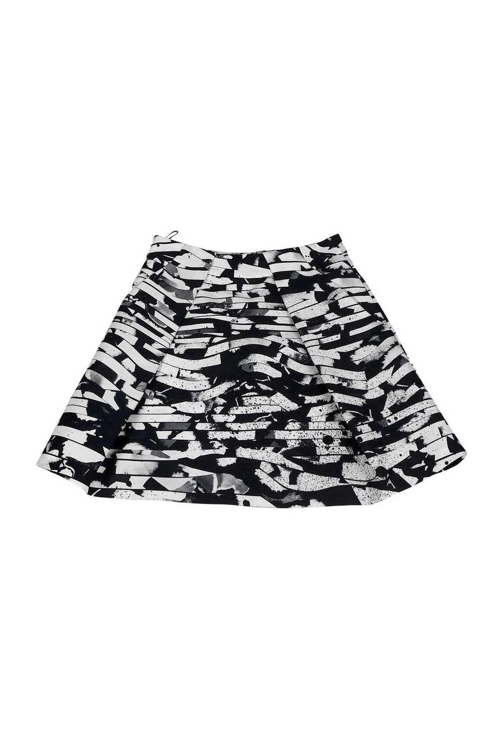 Kenzo - Black & White Flared Skirt Sz 0 - image 2