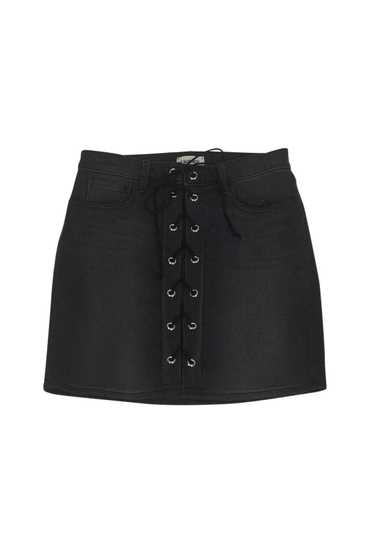 L'Agence - Black Denim Lace-Up Skirt Sz 25
