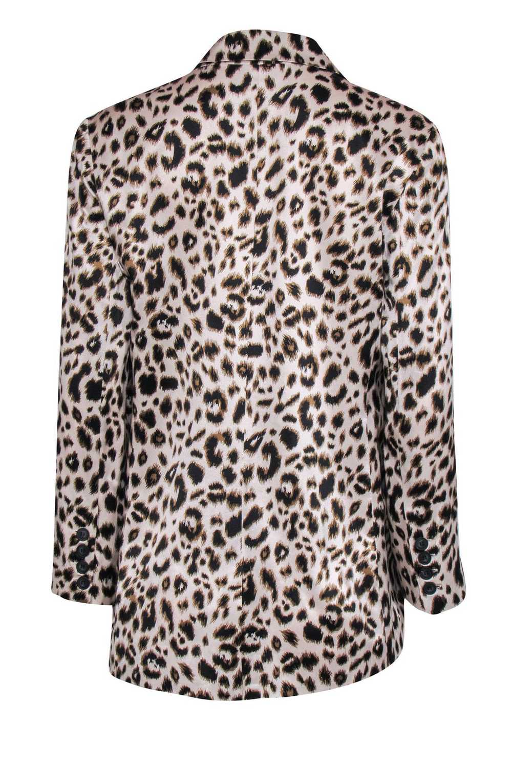 L'Agence - Cheetah Print Silk Double Breasted Bla… - image 3