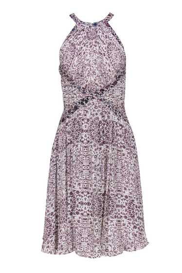 L'Agence - Ivory Halter Neck Printed Dress Sz 0 - image 1