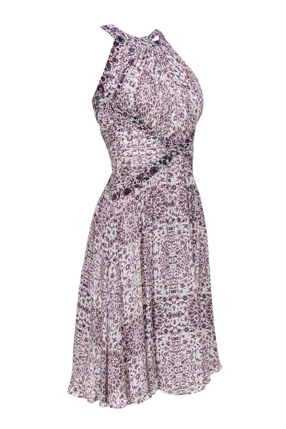 L'Agence - Ivory Halter Neck Printed Dress Sz 0 - image 2