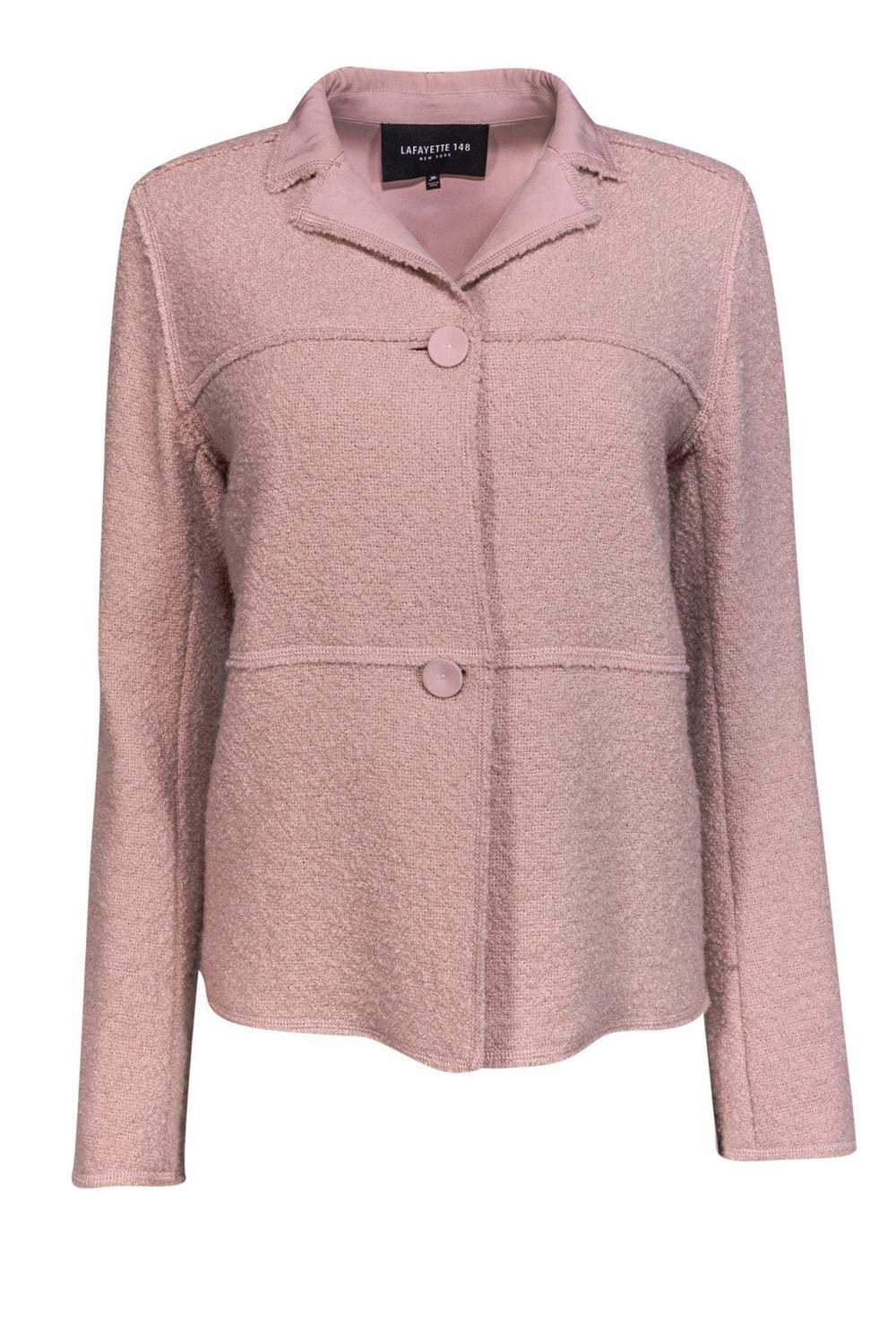 Lafayette 148 - Blush Pink Teddy Wool Jacket Sz M - image 1