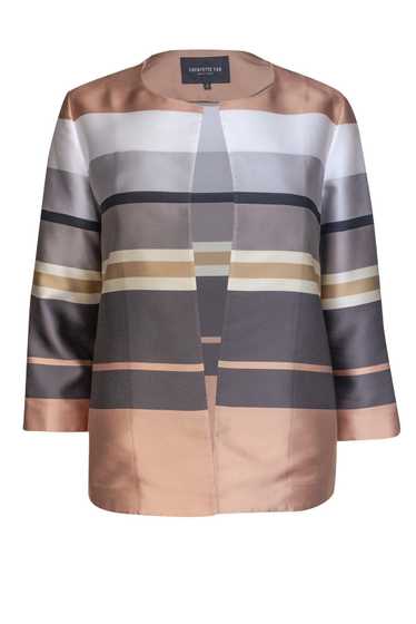 Lafayette 148 - Neutral Striped Open Front Jacket 