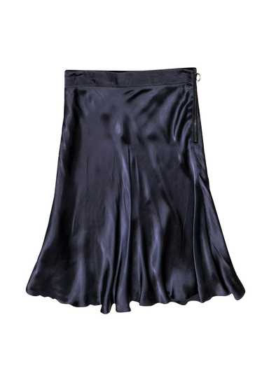 Lanvin - Dark Gray Silk Flared Hem Midi Skirt Sz 1