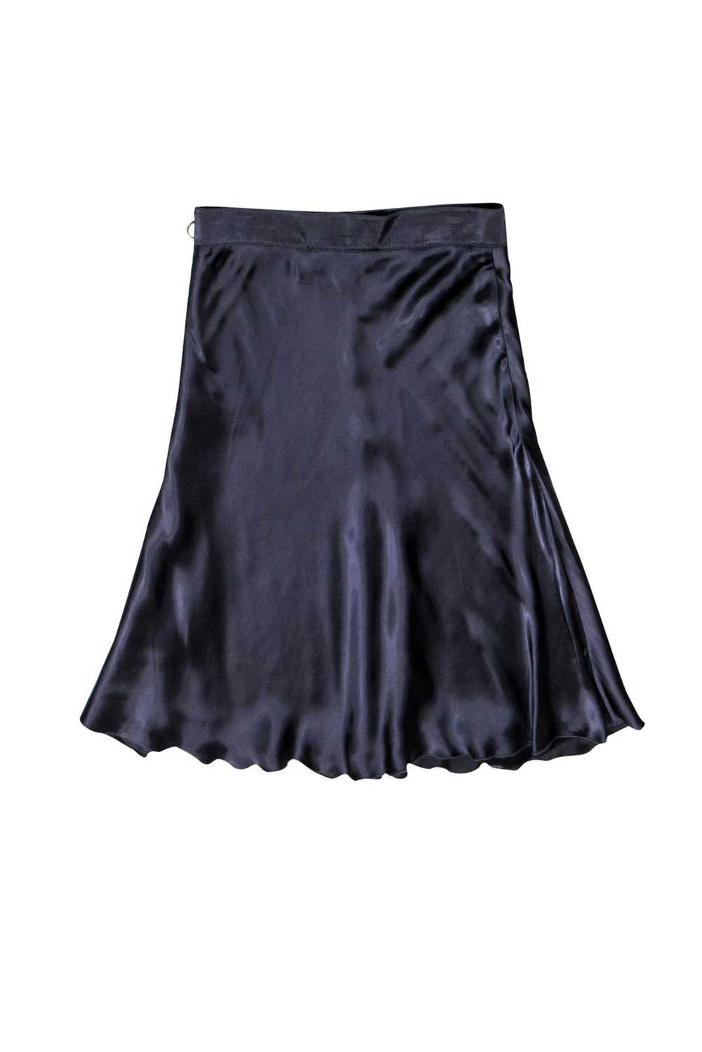 Lanvin - Dark Gray Silk Flared Hem Midi Skirt Sz … - image 2