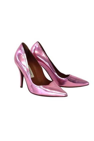 Lanvin - Pink Metallic Leather Pointed Toe Pumps S