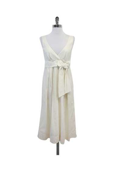 Lida Baday - White Silk Blend Sleeveless Dress Sz 