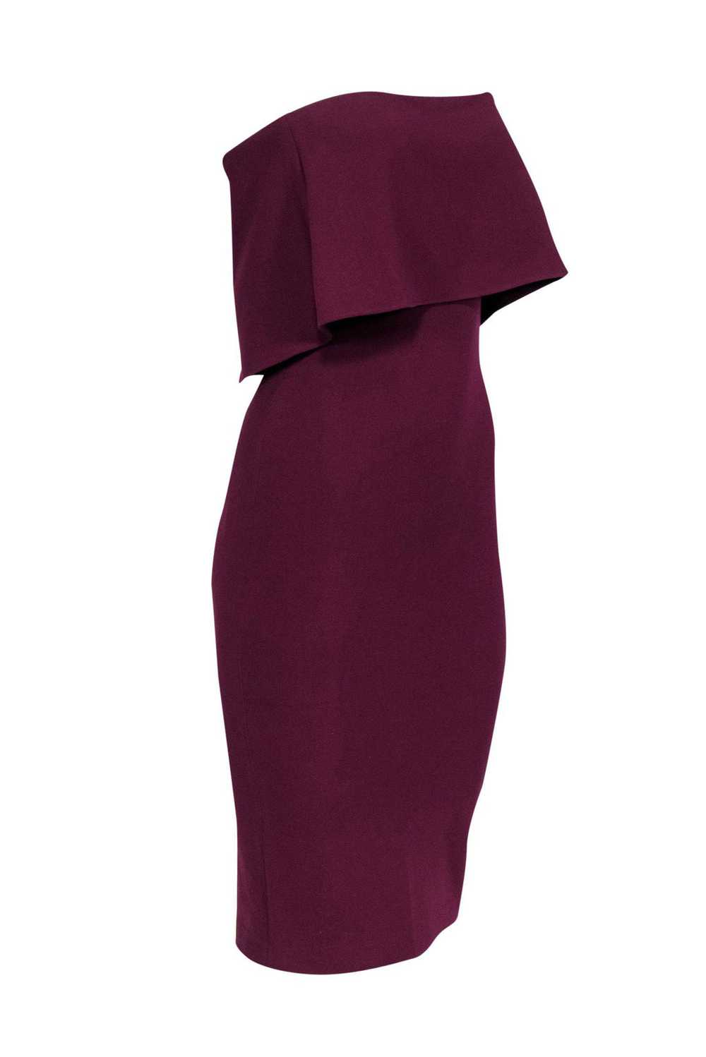Likely - Plum Strapless Folded Bodice Midi Dress … - image 2