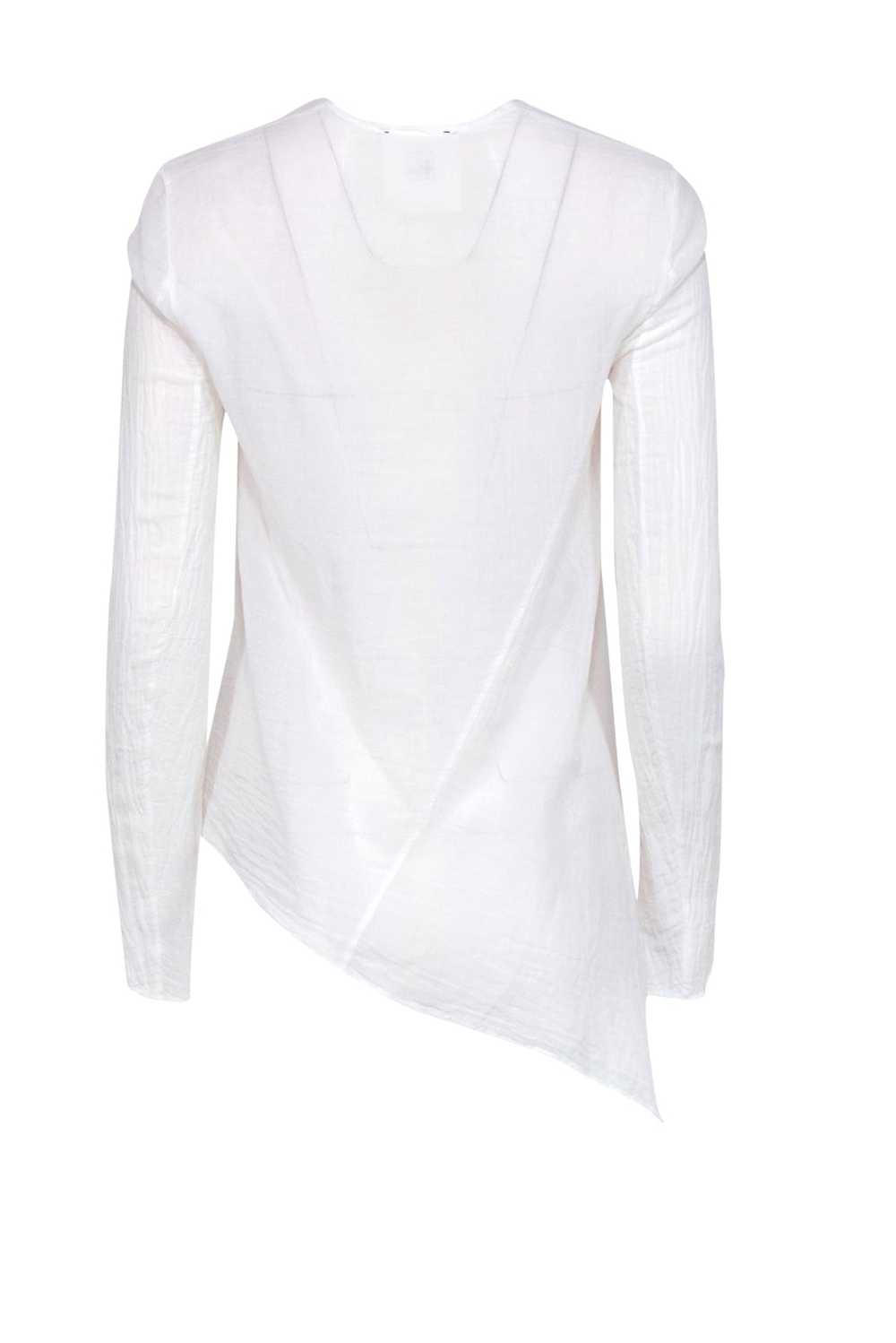 Lost & Found - White Sheer Long Sleeve Blouse w/ … - image 3