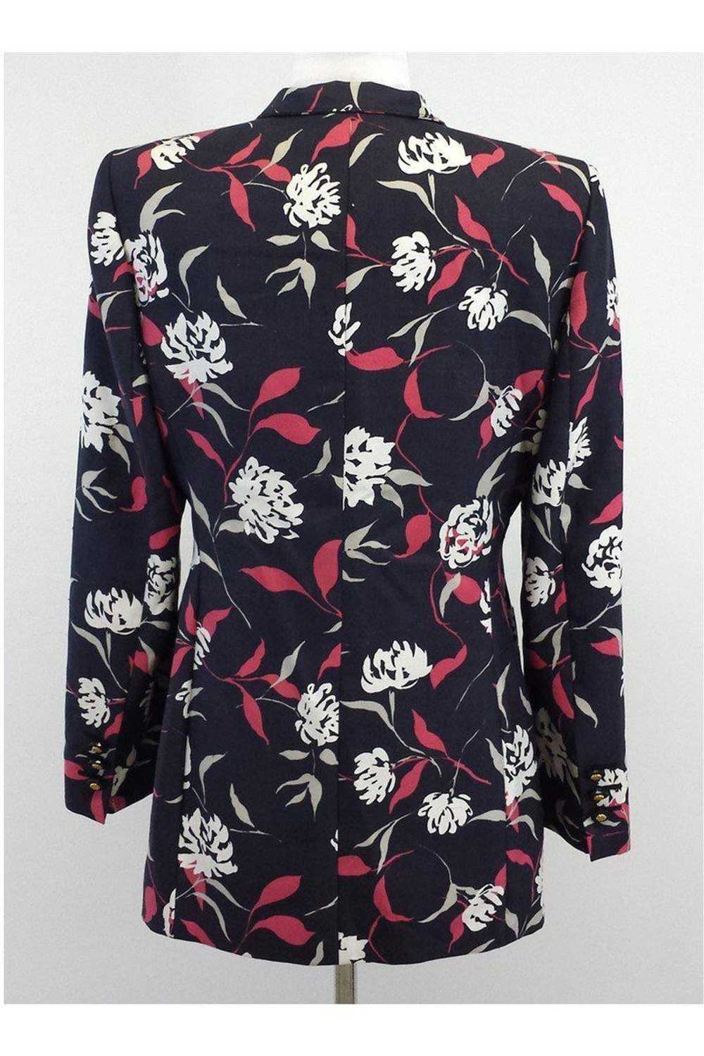 Louis Feraud - Floral Print Silk Suit Jacket Sz 8 - image 3