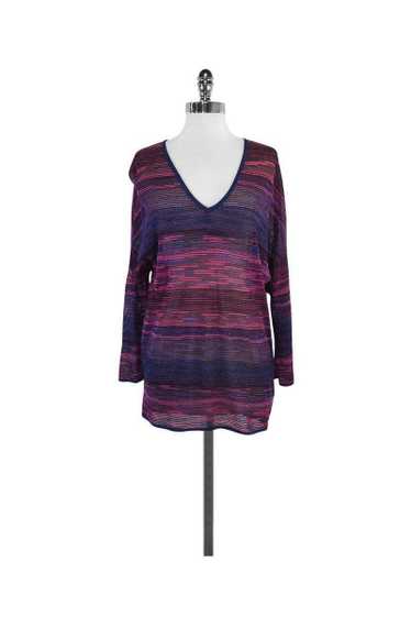 M Missoni - Fuchsia & Blue Metallic Knit Striped S