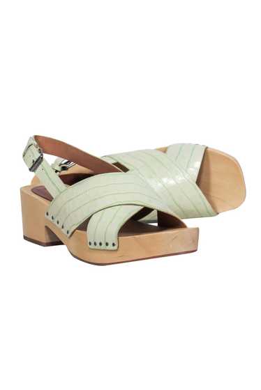 Madewell - Light Green Reptile Embossed Open Toe C