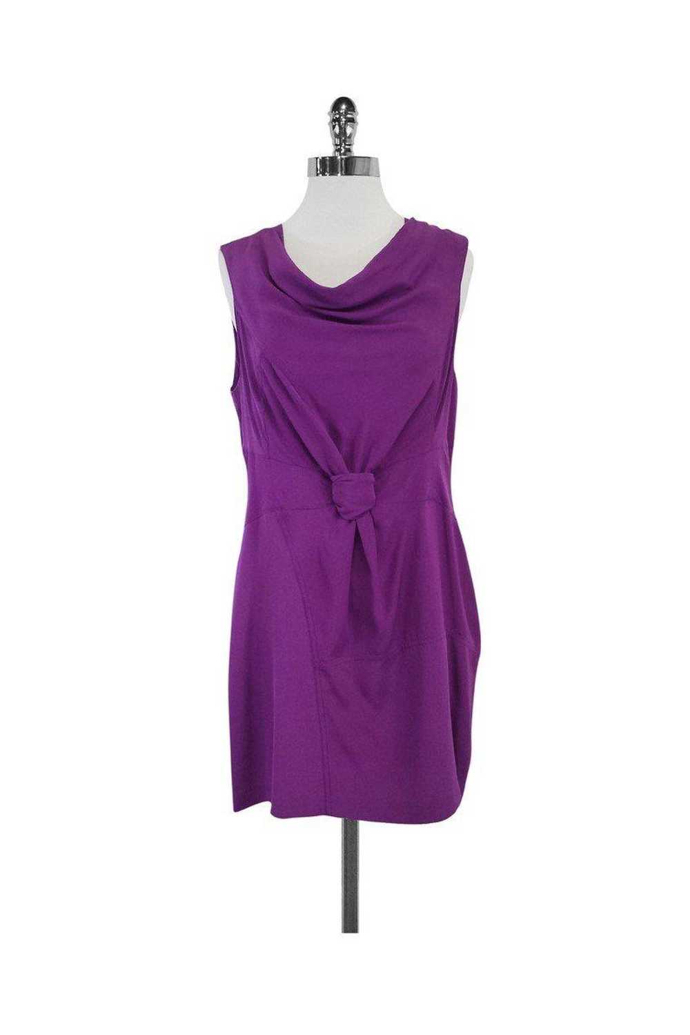 Madison Marcus - Purple Silk Sleeveless Dress Sz L - image 1