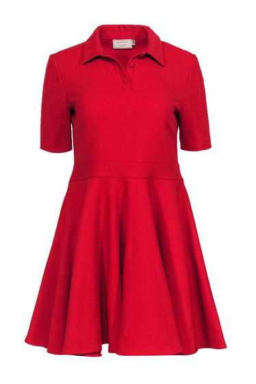 Maison Kitsune - Red Short Sleeve Fit & Flare w/ C