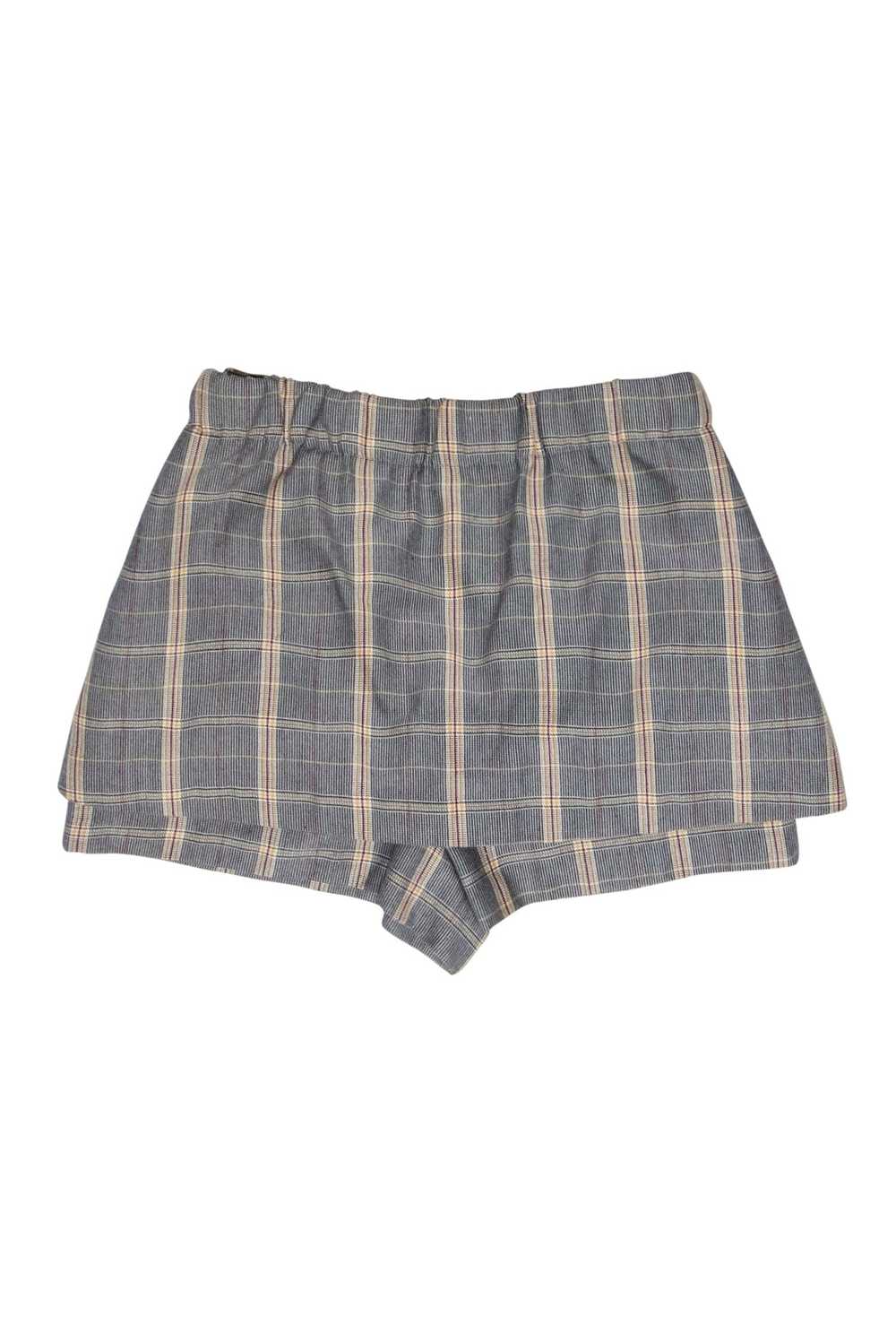 MAJE - Grey & Yellow Plaid Skort w/ White Drawstr… - image 2