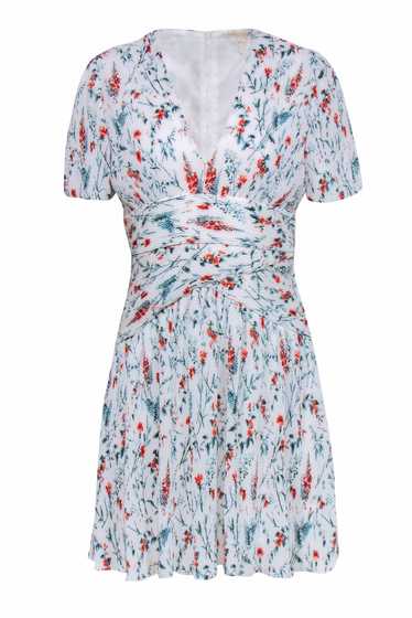 Maje - White, Green & Orange Floral Print Dress w/