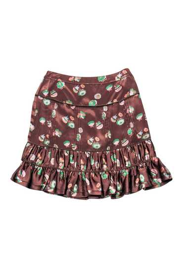 Marc Jacobs - Brown Silk Floral Skirt Sz 2