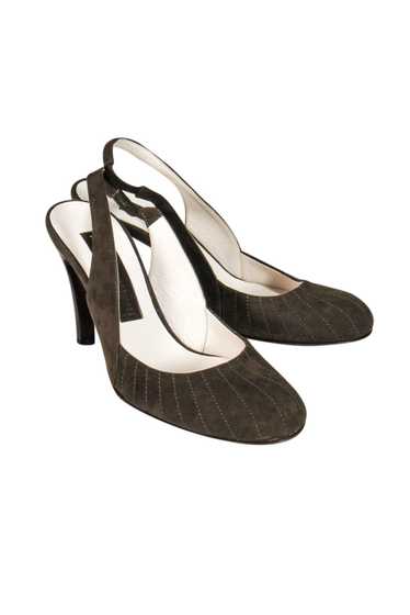 Marc Jacobs - Brown Suede Slingback Heels w/ Stitc