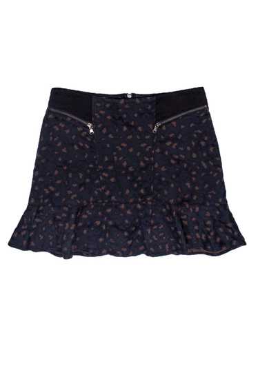 Marc Jacobs - Navy Cheetah Print Flared Skirt Sz 1