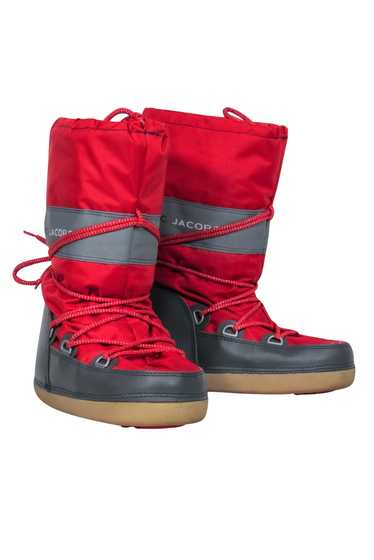 Marc Jacobs - Red & Gray Lace-Up Chunky Moon Boots