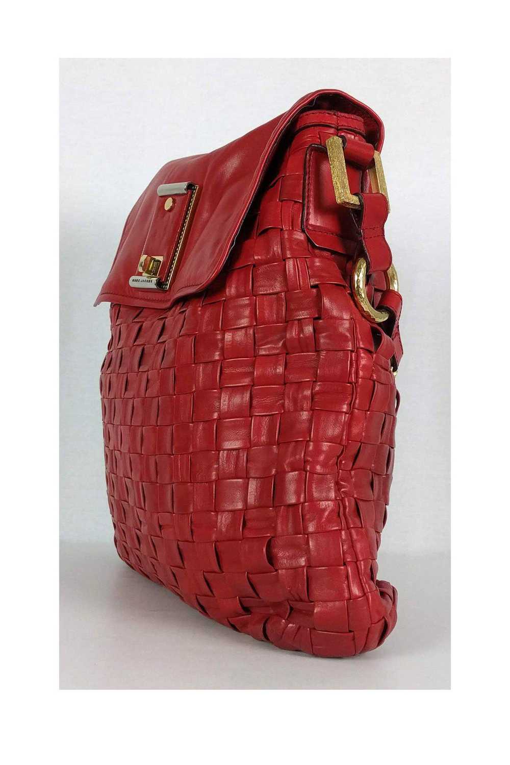 Marc Jacobs - Red Leather Elsa Woven Bag - image 2
