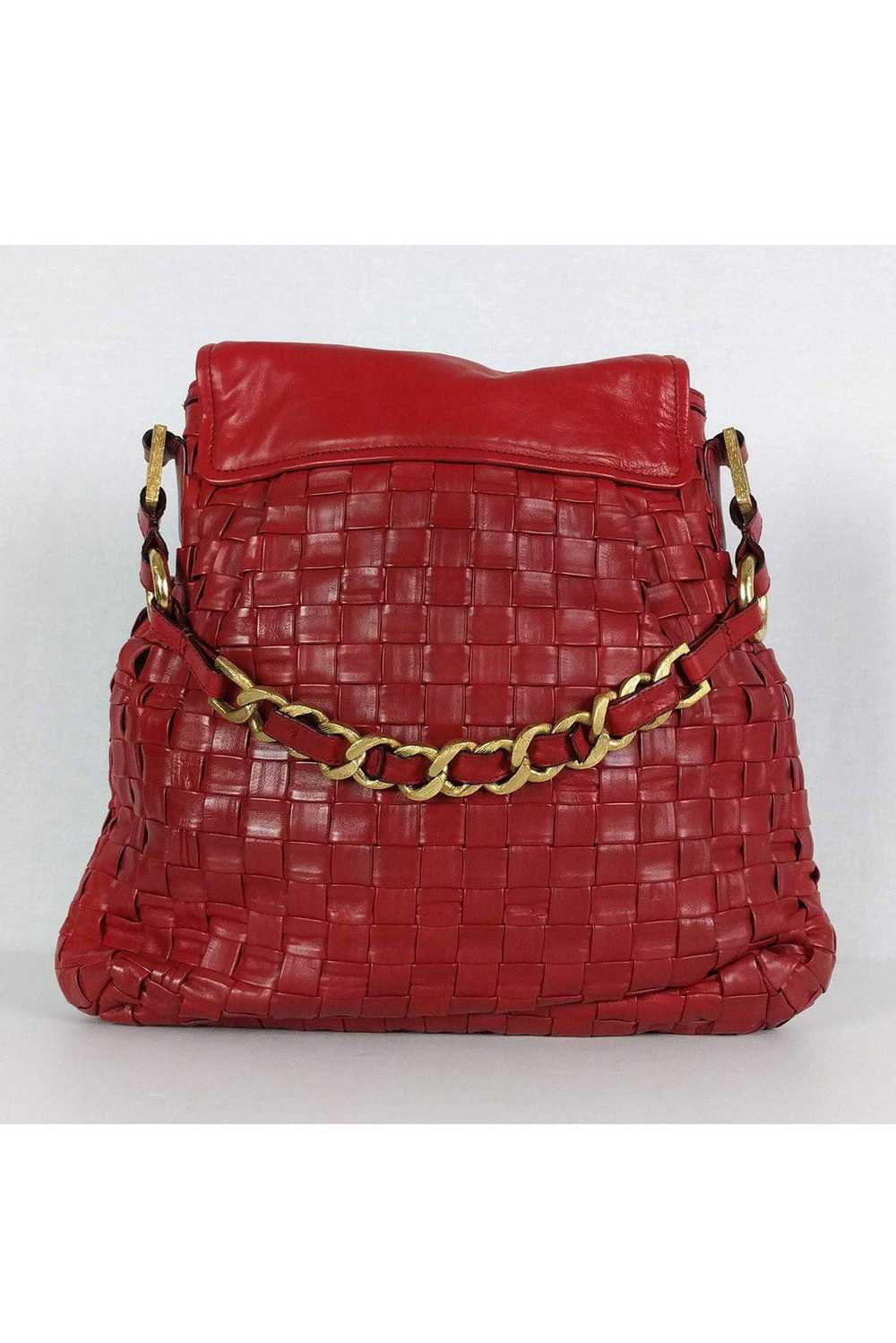 Marc Jacobs - Red Leather Elsa Woven Bag - image 3