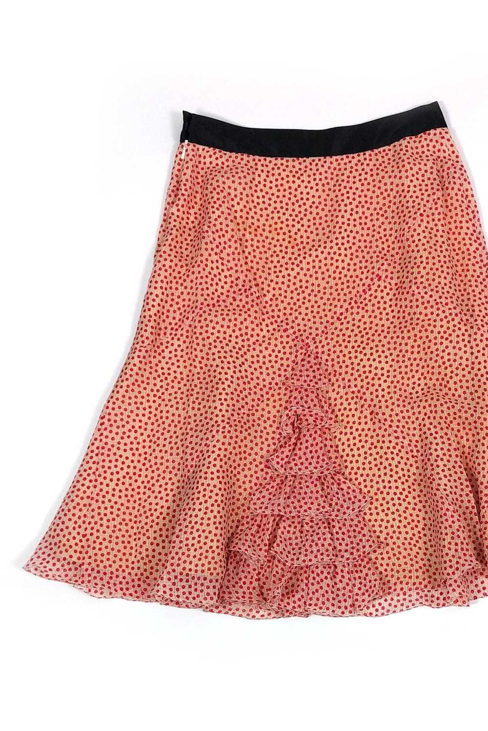 Marc Jacobs - Red Polka Dot Silk Skirt Sz 2 - image 2