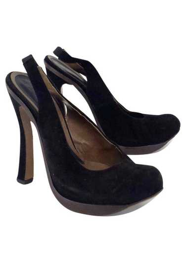 Marni - Black Suede Platform Slingback Pumps Sz 11