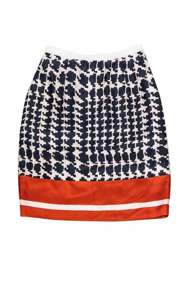 Marni - Blue & Red Silk A-Line Skirt Sz 6