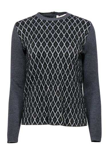 Marni - Grey, Black & White Triangle Print Sweater