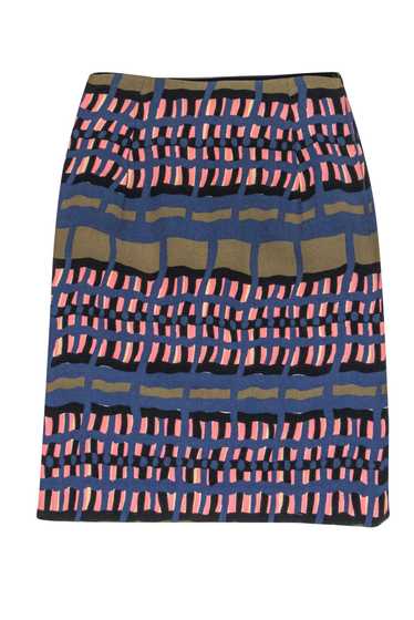 Marni - Navy, Olive & Peach Geometric Print Wool M