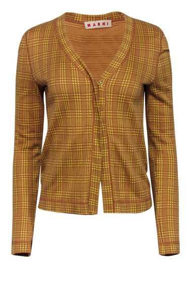 Marni - Yellow & Light Brown Plaid Button-Up Cotto
