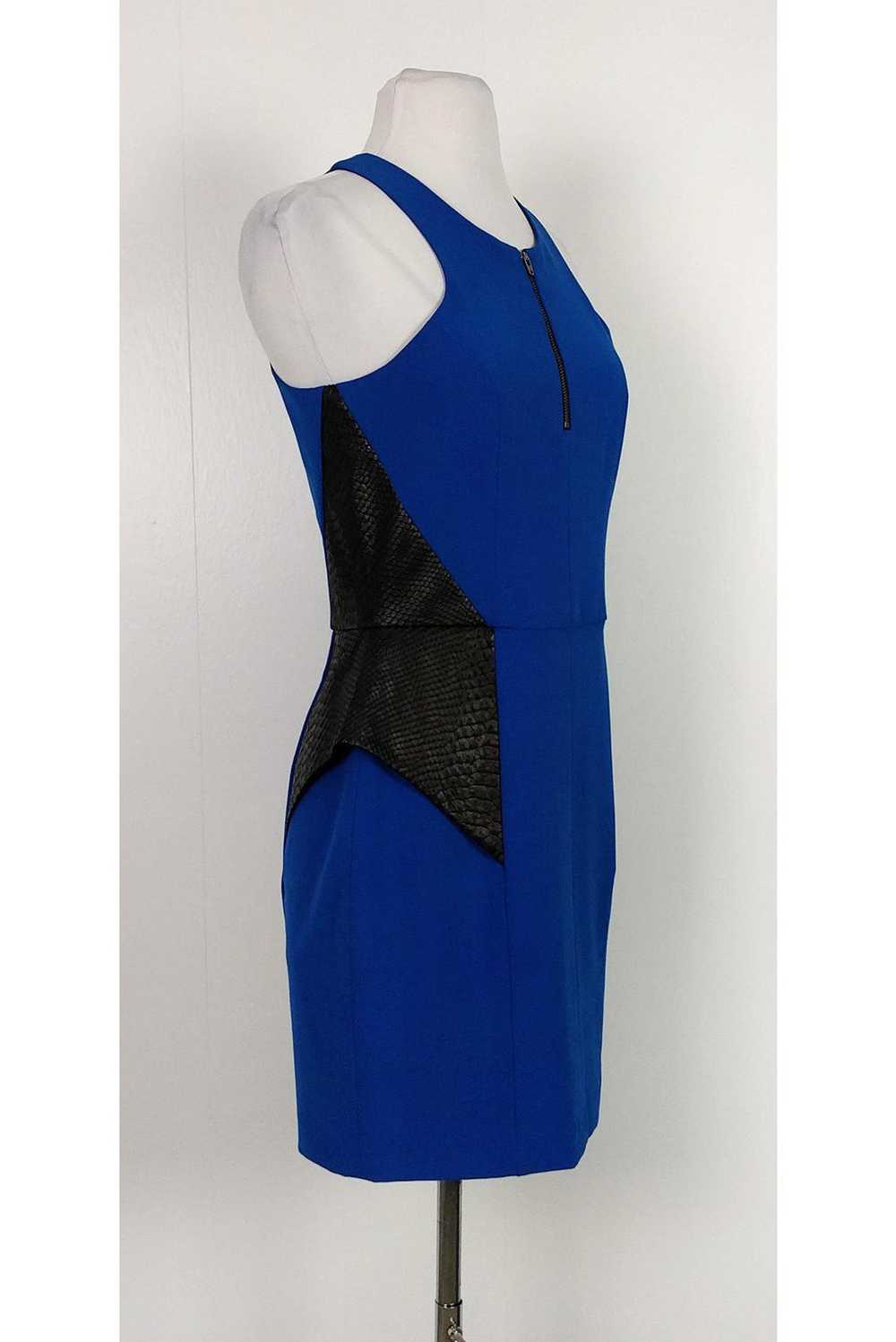 Mason - Royal Blue & Leather Peplum Dress Sz 4 - image 2