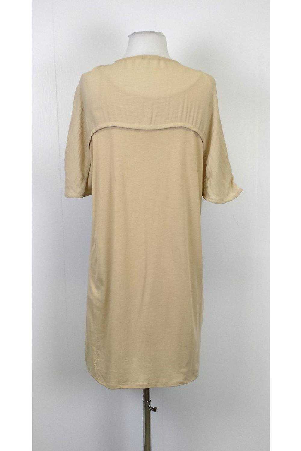 Massimo Dutti - Tan T-Shirt Dress w/ Keyhole Fron… - image 3