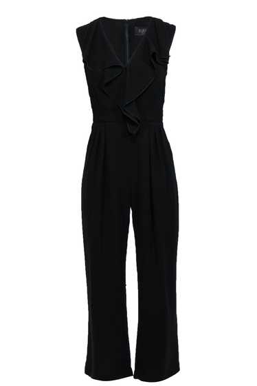 Max Mara - Black Crepe V-Neckline Jumpsuit w/ Ruff