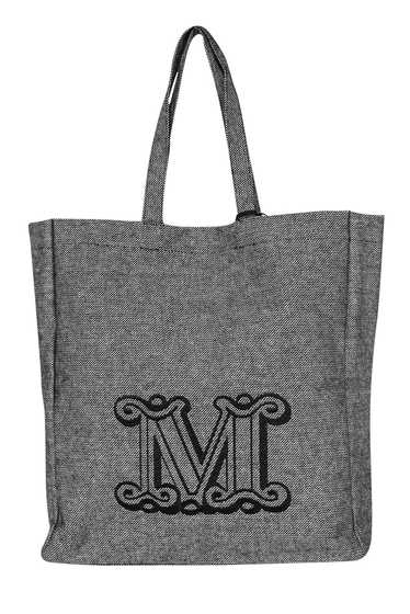 Max Mara - Large Grey Woven Monogram Tote Bag