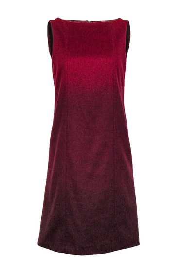 Max Mara - Red Fuzzy Wool Blend Shift Dress Sz 6