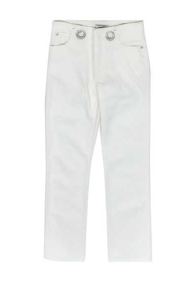 Miaou - White Straight Leg Jeans w/ Silver Ring Ha