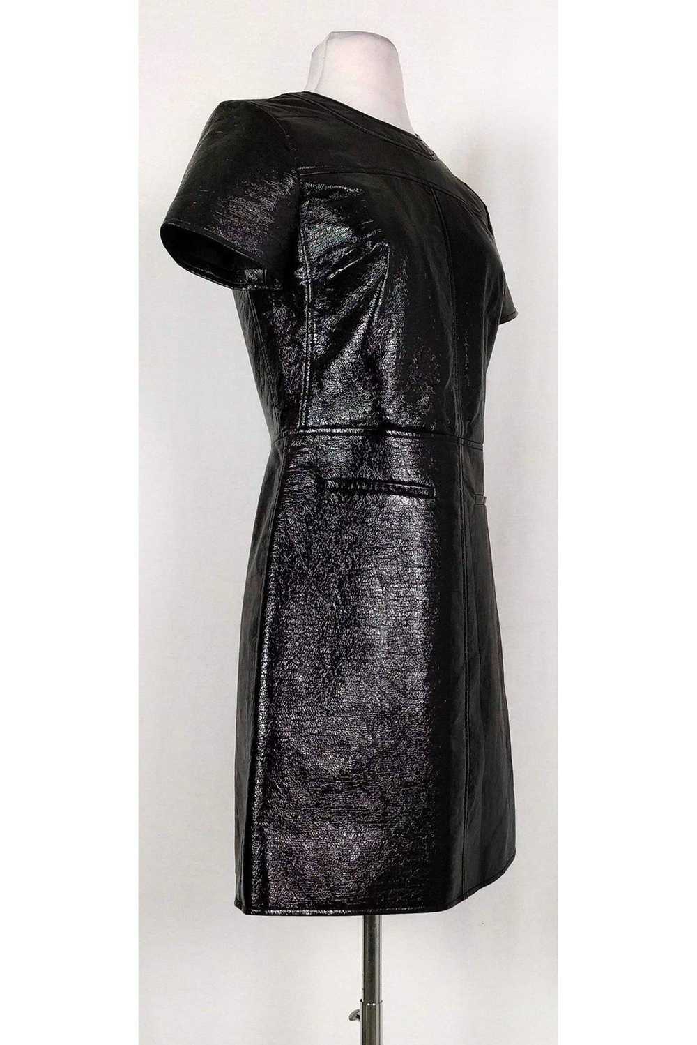 Michael Kors - Black Vinyl Sheath Dress Sz 2 - image 2