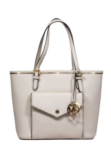 Michael Kors - Cream Leather Mini Zipper Tote